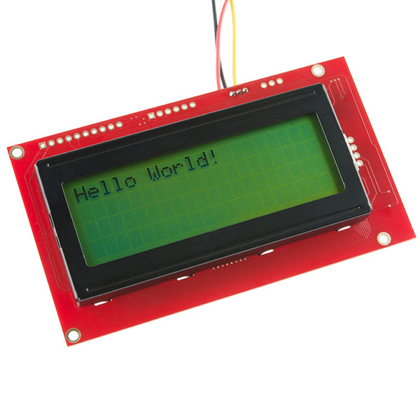 A typical Sparkfun&rsquo;s 20x4 LCD display.
